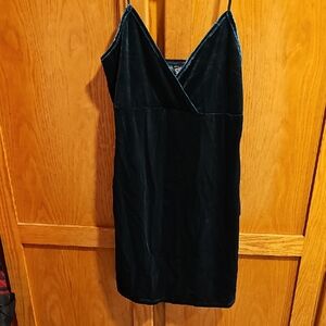 Velvet Green Spaghetti Strap Mini Bodycon Dress Large